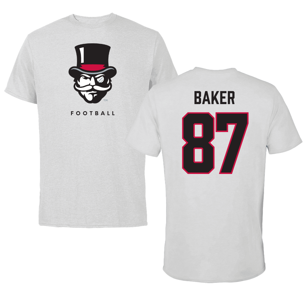 Austin Peay State University Football Gray Mascot Tee - #87 Jack Baker