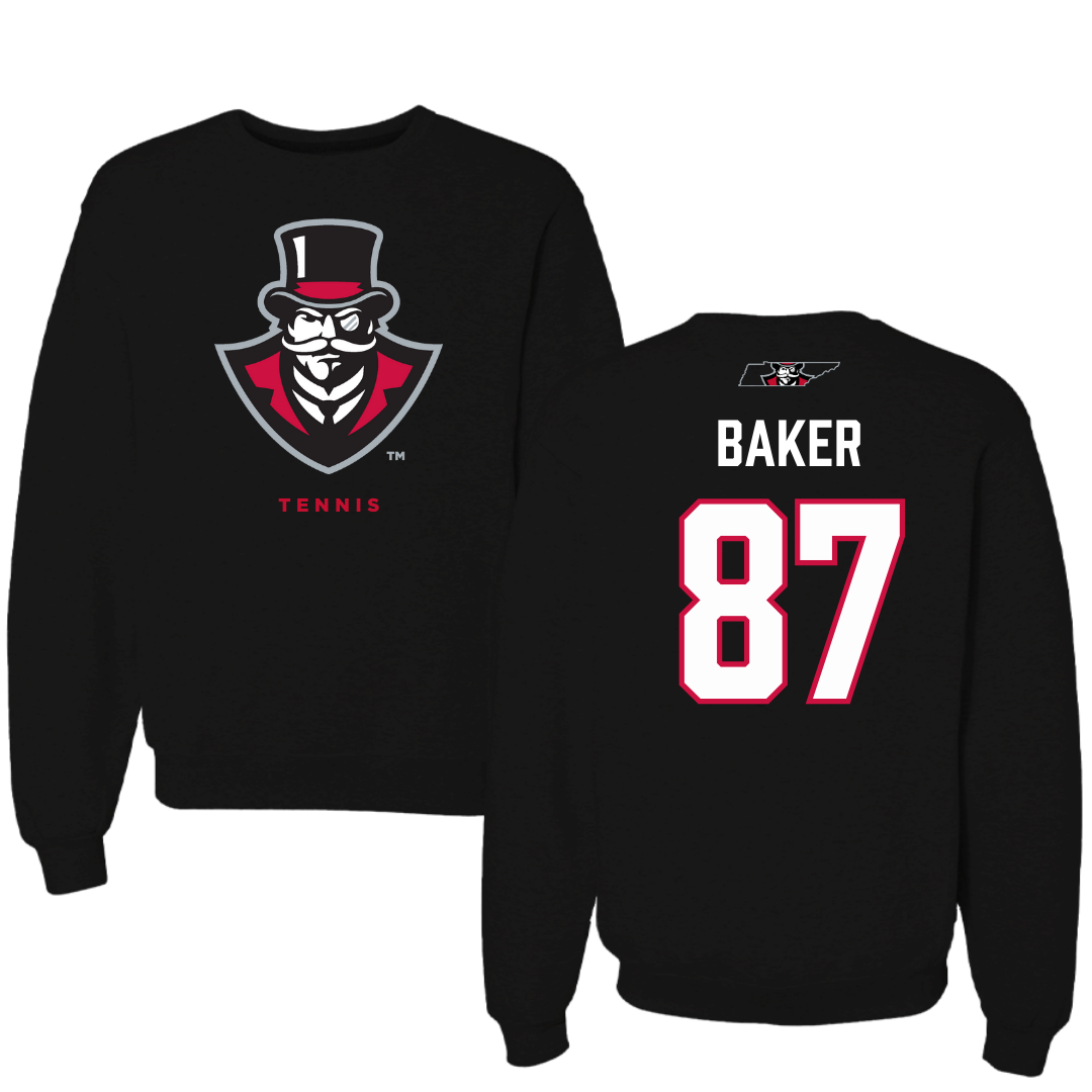 Austin Peay State University Football Black Mascot Crewneck - #87 Jack Baker