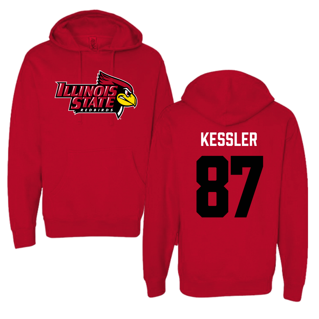 Illinois State University Football Red Hoodie  - #87 Nick Kessler