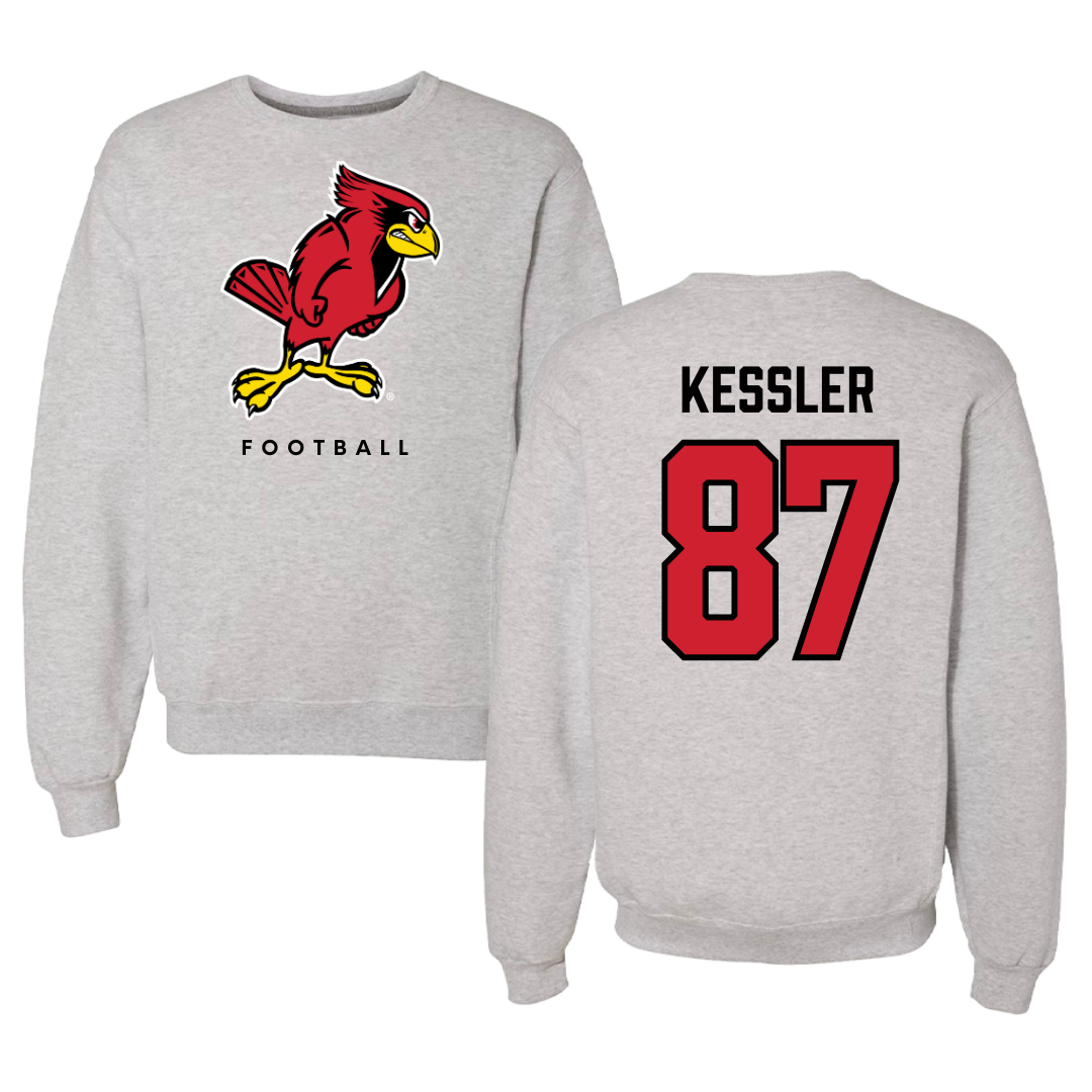 Illinois State University Football Gray Crewneck  - #87 Nick Kessler