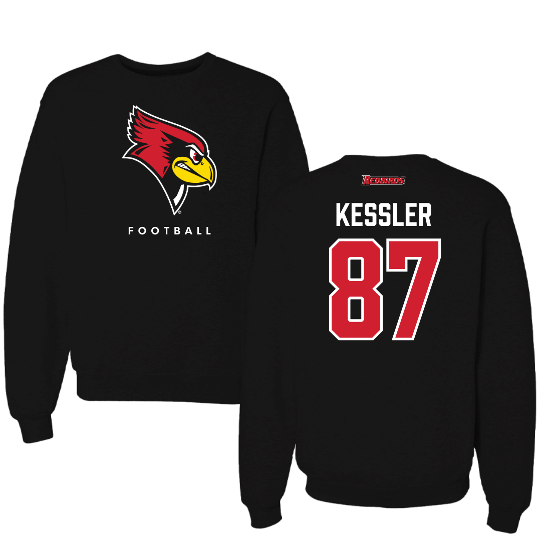 Illinois State University Football Black Mascot Crewneck  - #87 Nick Kessler