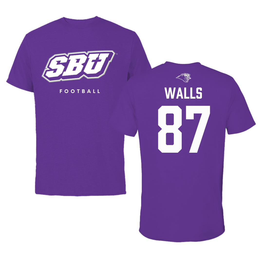 Southwest Baptist University Football Team Purple Tee  - #87 Gabriel Walls