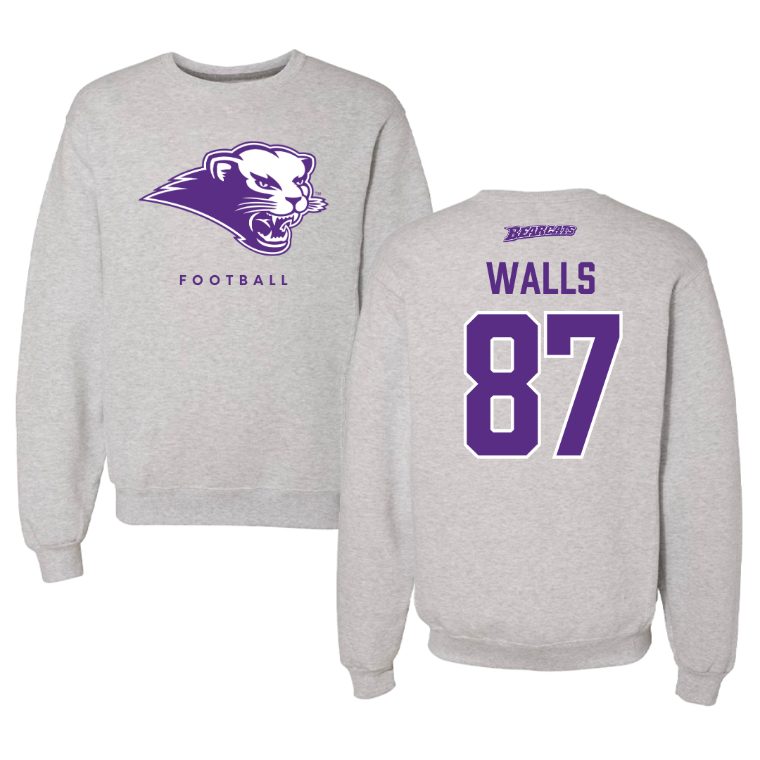 Southwest Baptist University Football Gray Crewneck  - #87 Gabriel Walls