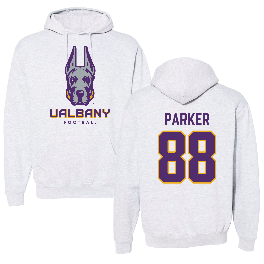 University at Albany Football Gray Hoodie  - #88 Chad Parker
