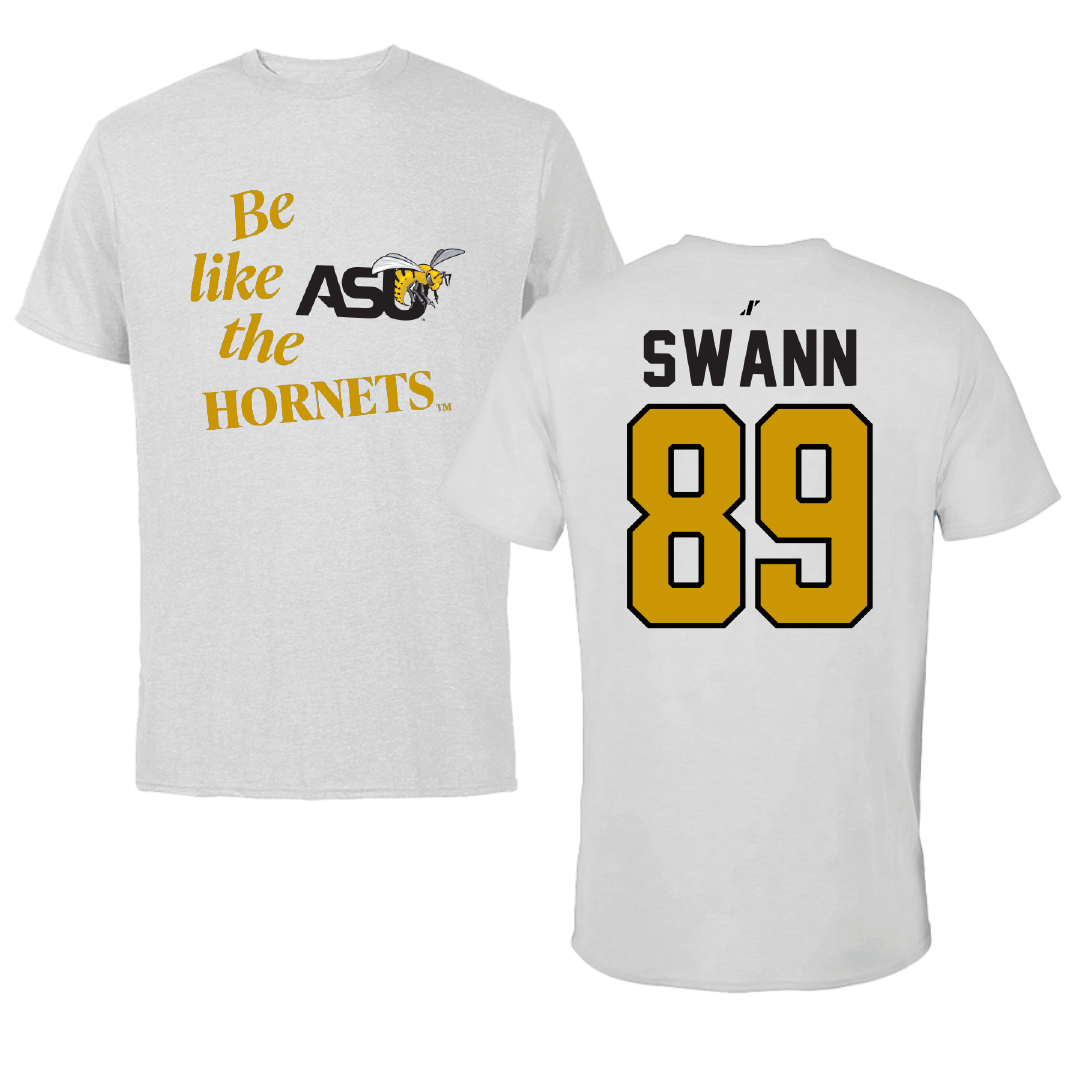 Alabama State University Football Light Gray Be Like Us Tee - #89 Tyler Swann