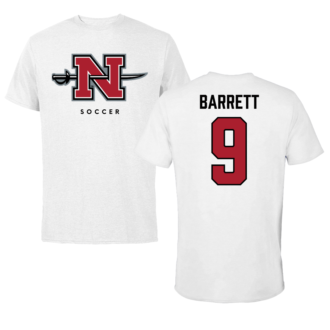 Nicholls State University Soccer White Tee  - #9 Koryn Barrett