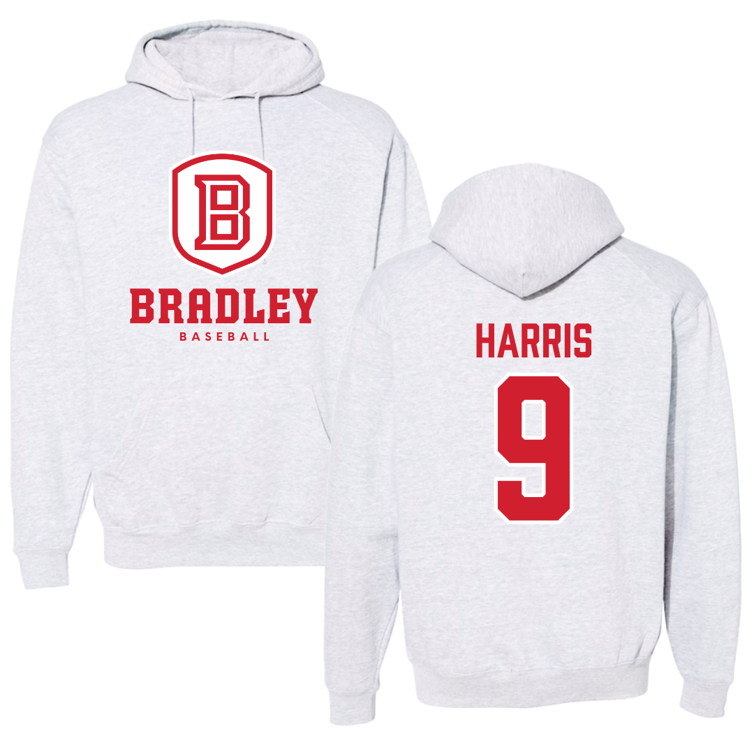 Bradley University Baseball Gray Hoodie  - #9 Easton Harris