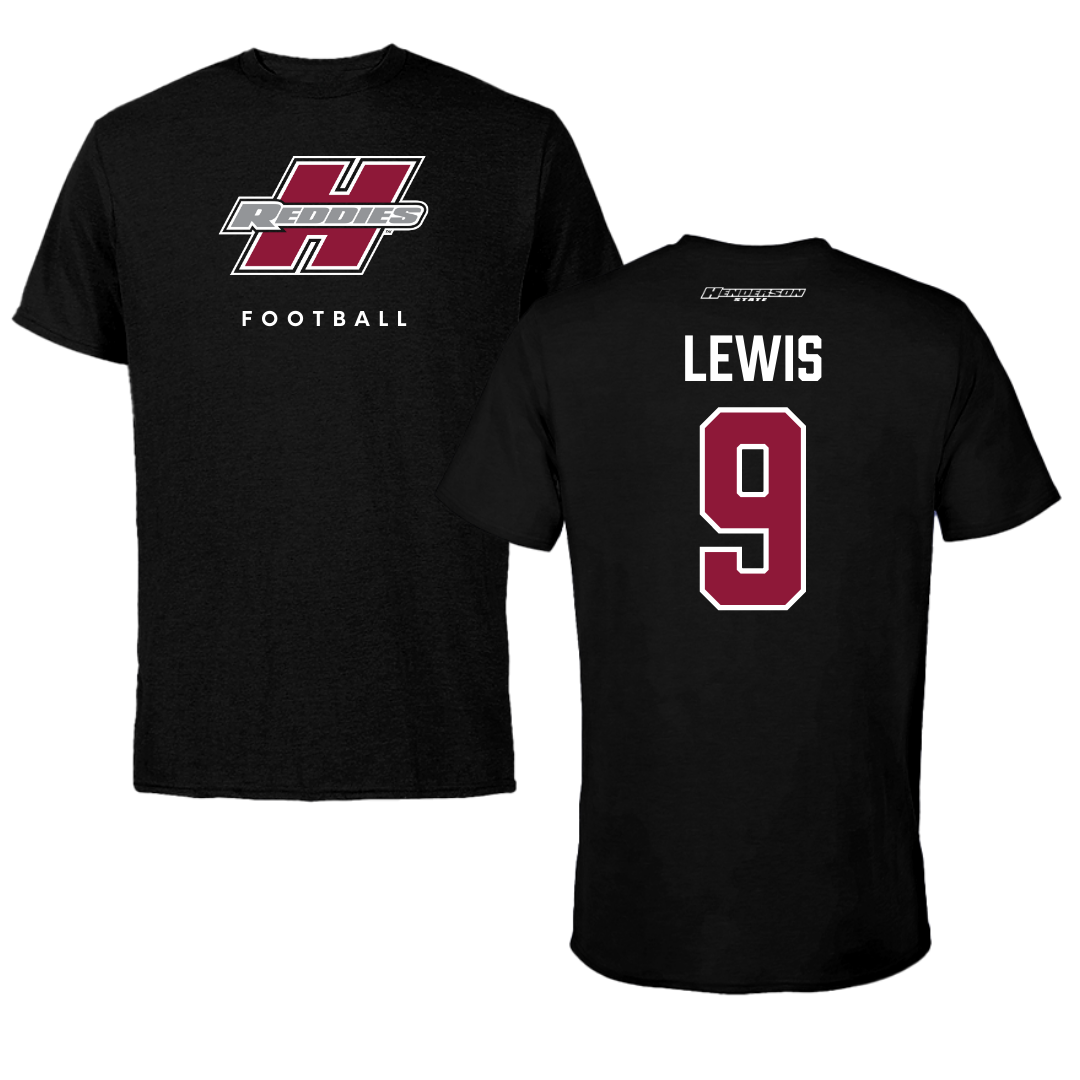 Henderson State University Football Black Tee  - #9 Fred Lewis