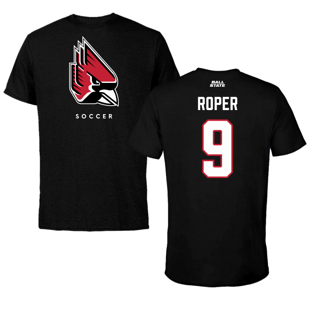 Ball State University Soccer Black Tee  - #9 Emily Roper
