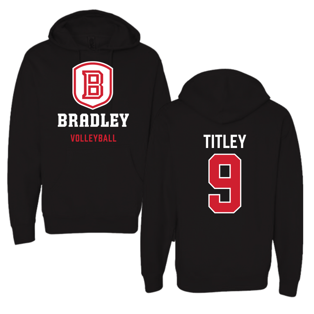 Bradley University Volleyball Black Hoodie  - #9 Tendai Titley