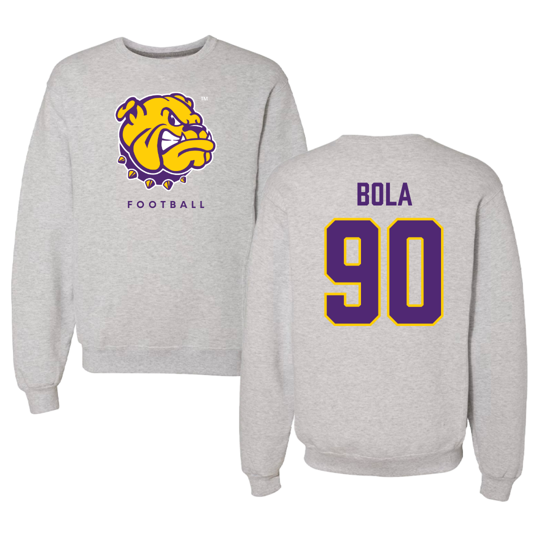 Western Illinois University Football Gray Crewneck  - #90 Mayo Bola