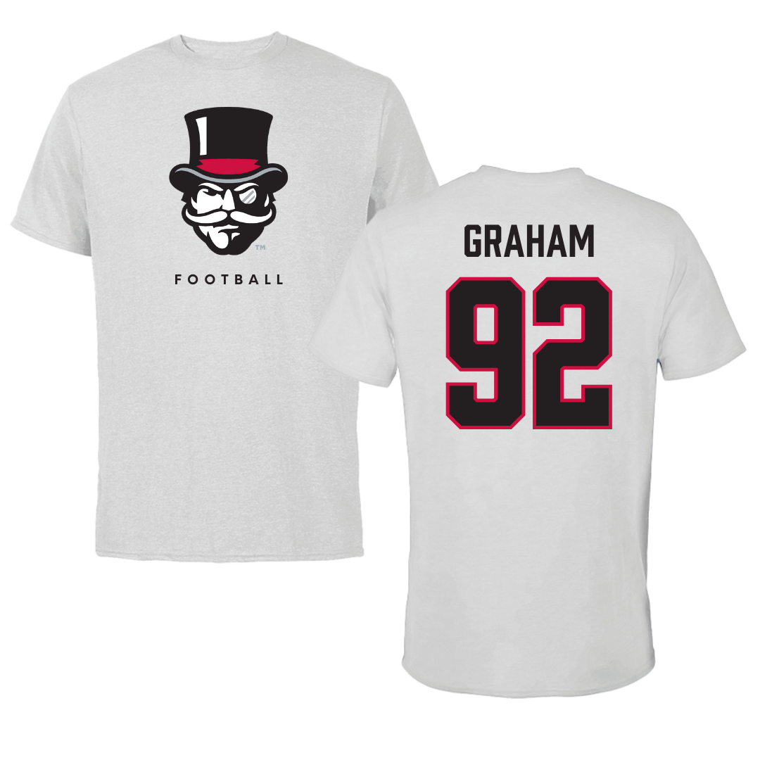 Austin Peay State University Football Gray Mascot Tee - #92 Caleb Graham