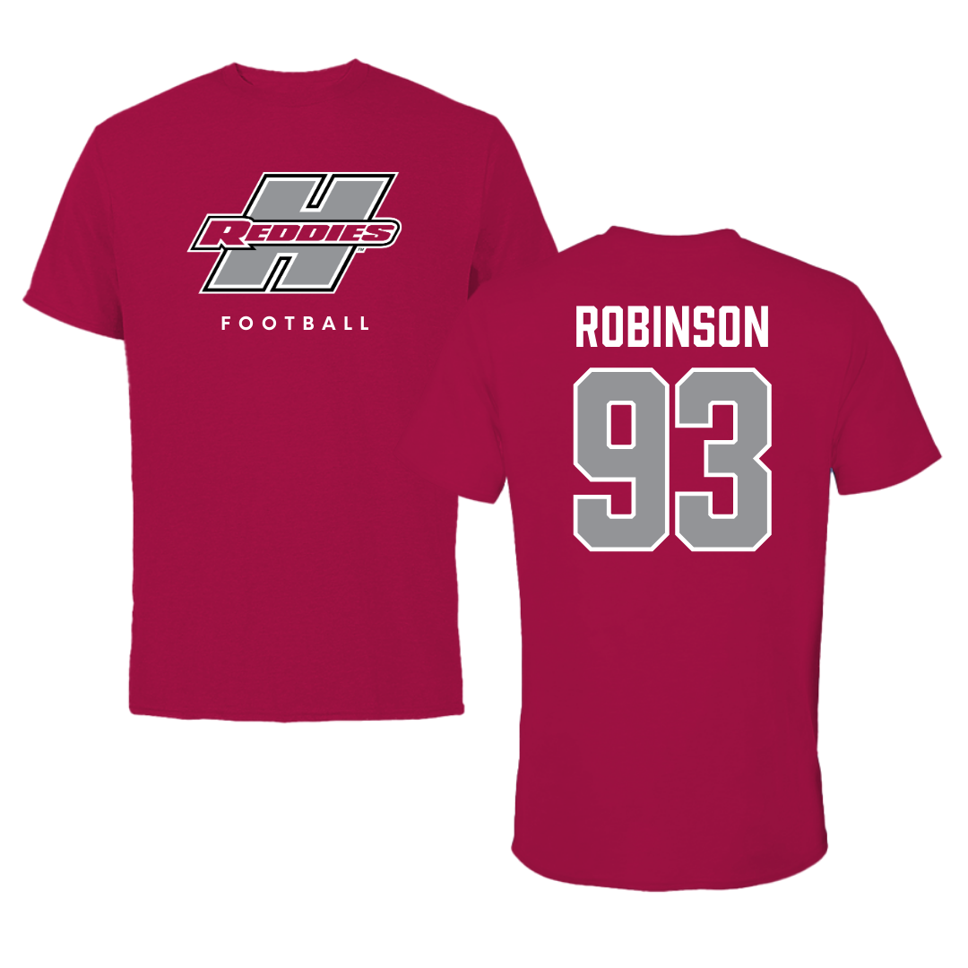 Henderson State University Football Cardinal Tee  - #93 Shaq'ke Robinson