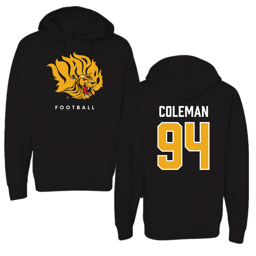 University of Arkansas-Pine Bluff Football Black Hoodie  - #94 Cameron Coleman