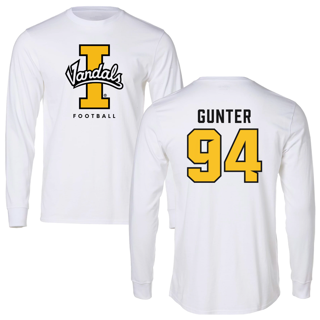 University of Idaho Football White Vandals Long Sleeve - #94 Payton Gunter