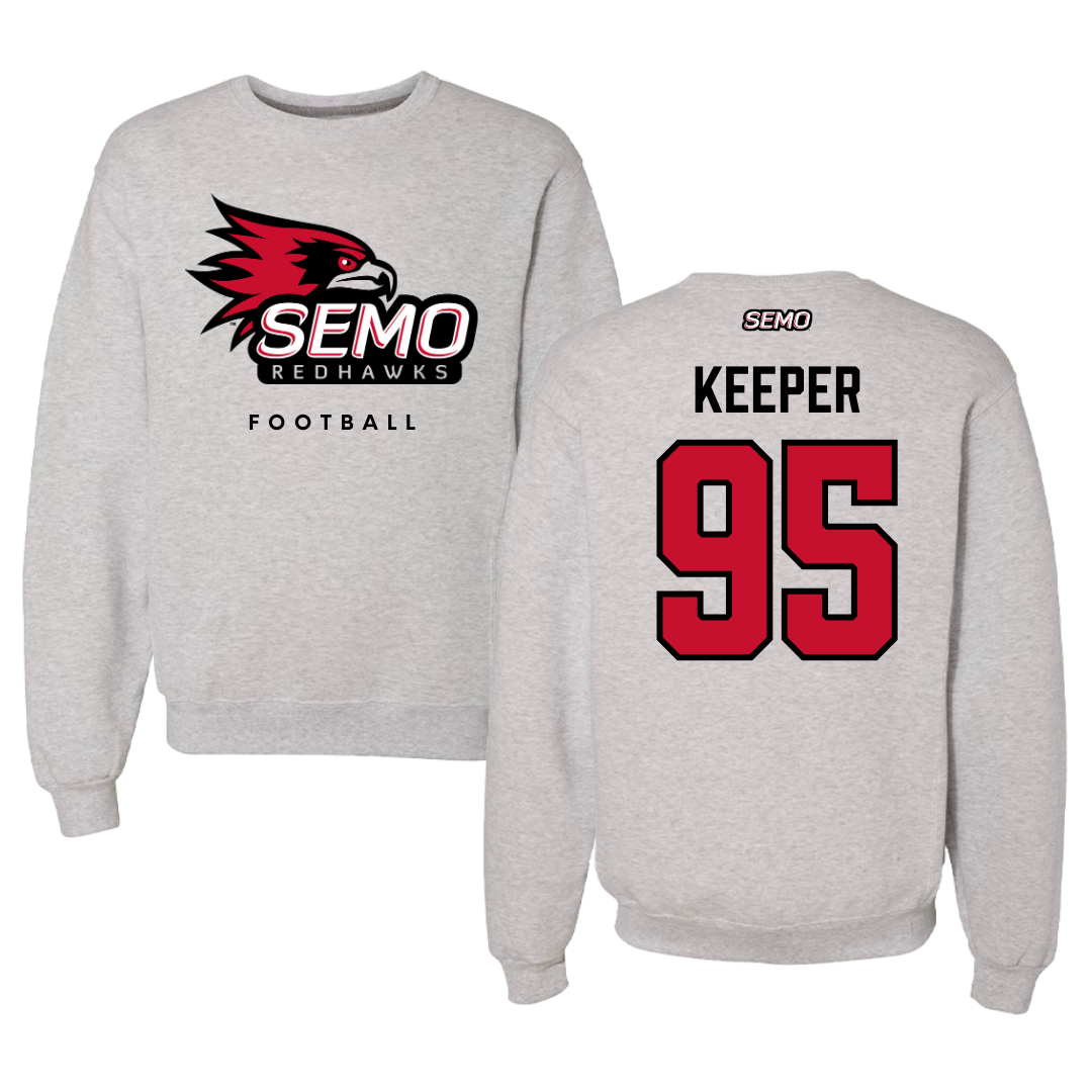 Southeast Missouri State University Football Gray Crewneck  - #95 Sam Keeper