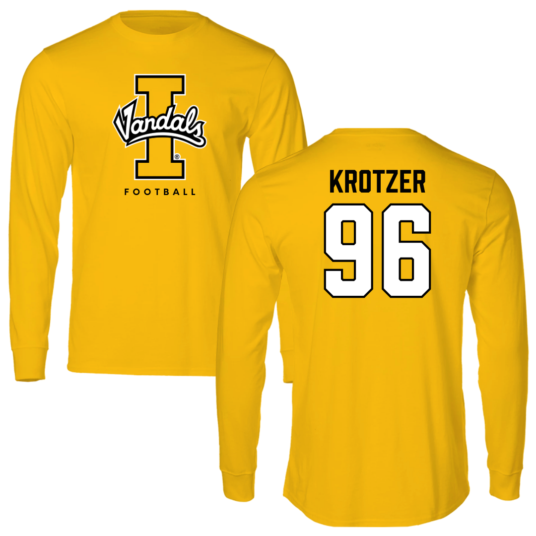 University of Idaho Football Gold Long Sleeve - #96 Zach Krotzer