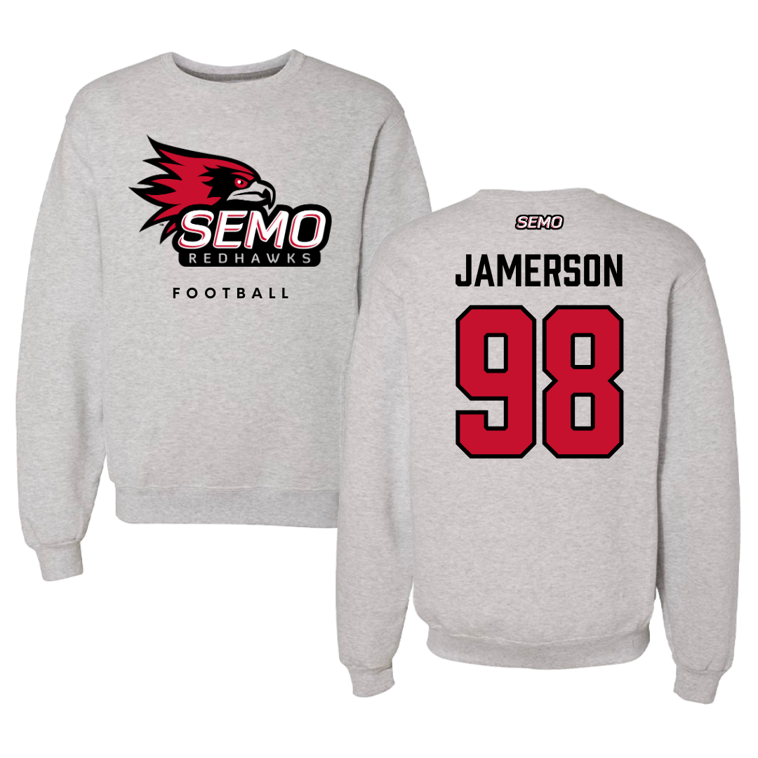 Southeast Missouri State University Football Gray Crewneck  - #98 Michael Jamerson