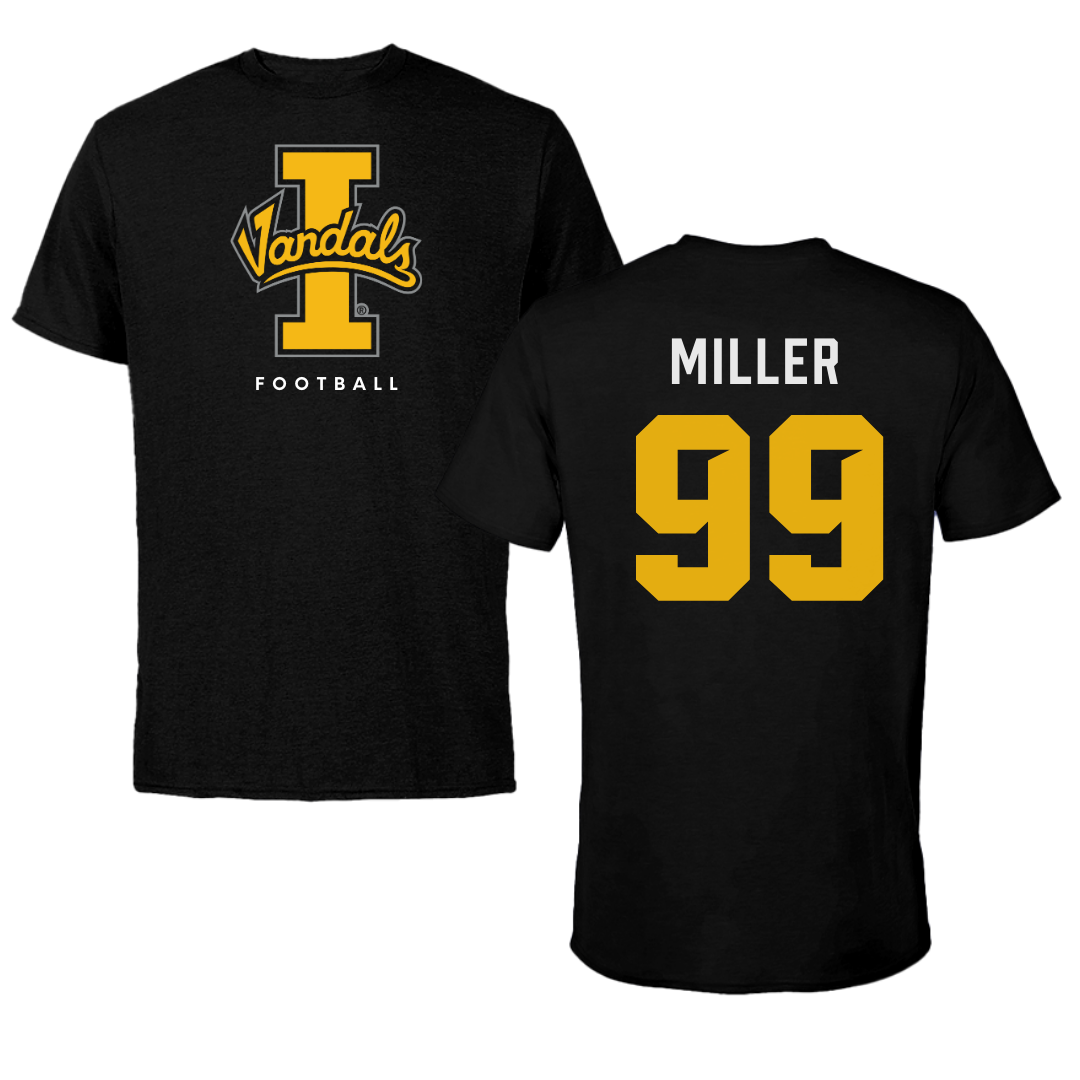 University of Idaho Football Black Vandals Tee - #99 Trevor Miller