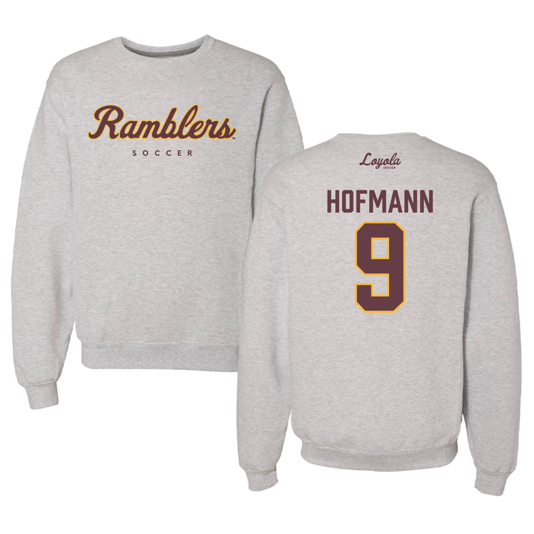 Loyola University-Chicago Soccer Gray Crewneck  - #9 Benni Hofmann
