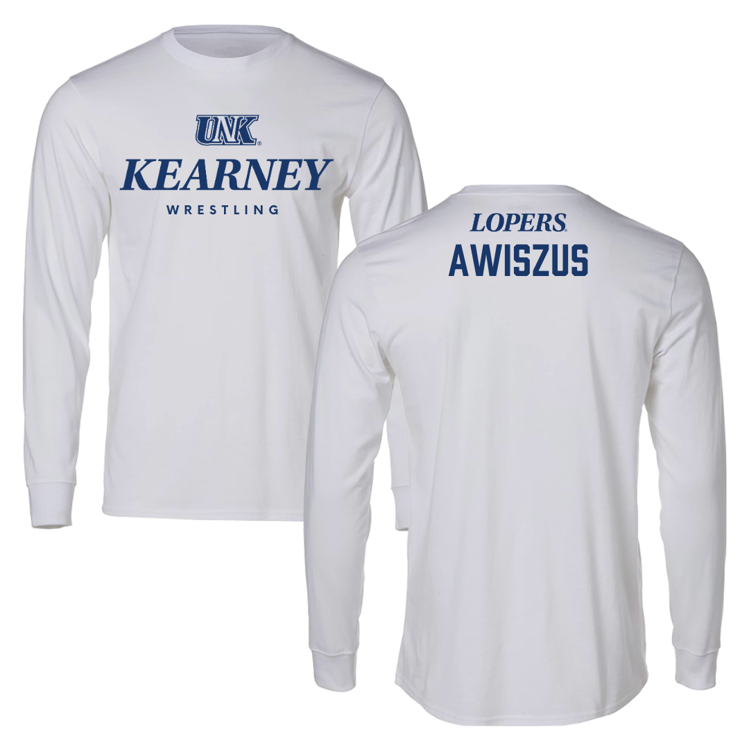 University of Nebraska at Kearney Wrestling White Long Sleeve  - Jacob Awiszus