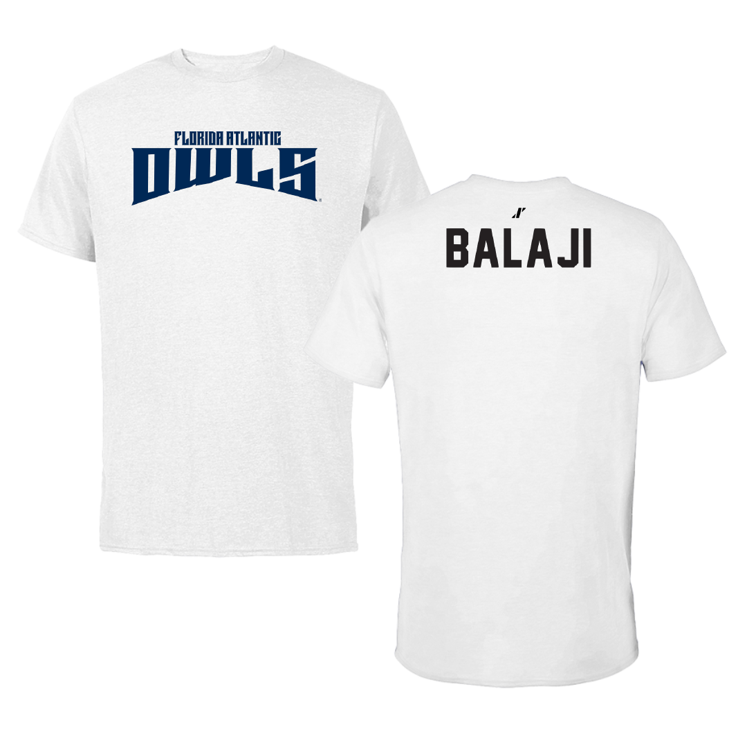 Florida Atlantic University Golf White Classic Performance Tee - Mohit Balaji
