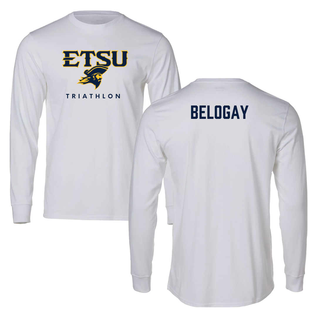 East Tennessee State University Triathlon White Long Sleeve  - Izi Belogay