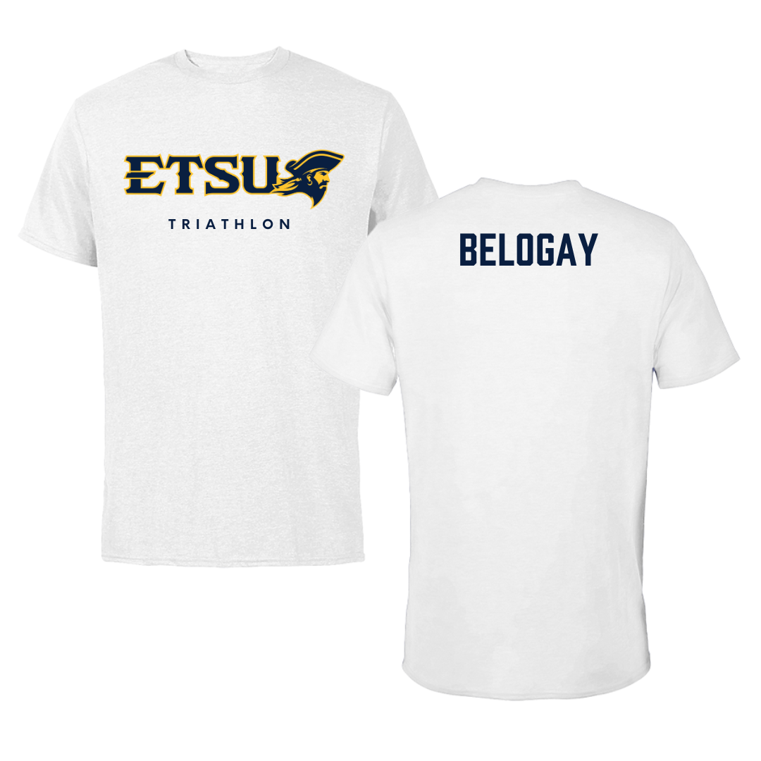 East Tennessee State University Triathlon White Tee  - Izi Belogay