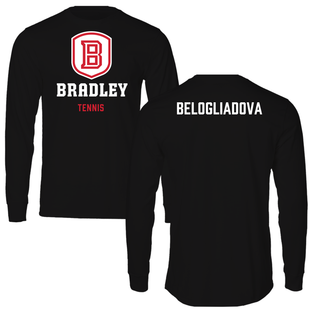 Bradley University Tennis Black Block Long Sleeve - Anna Belogliadova