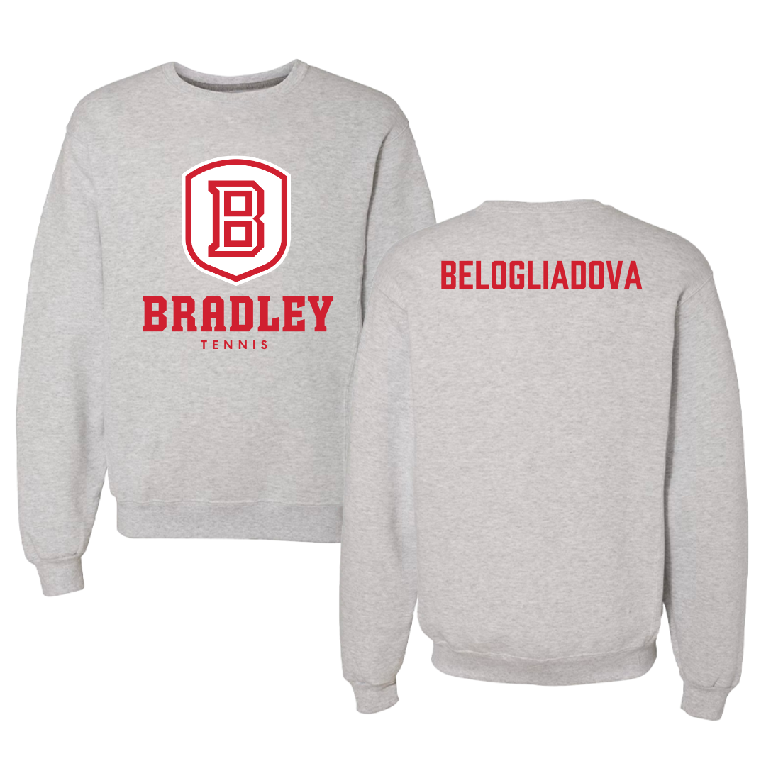 Bradley University Tennis Gray Crewneck - Anna Belogliadova