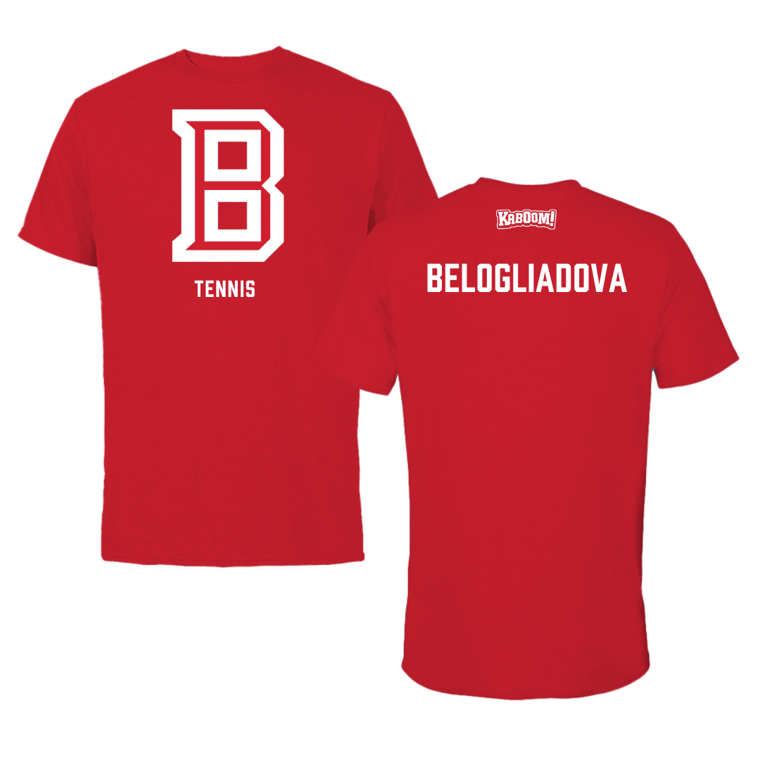 Bradley University Tennis Red Block Tee - Anna Belogliadova