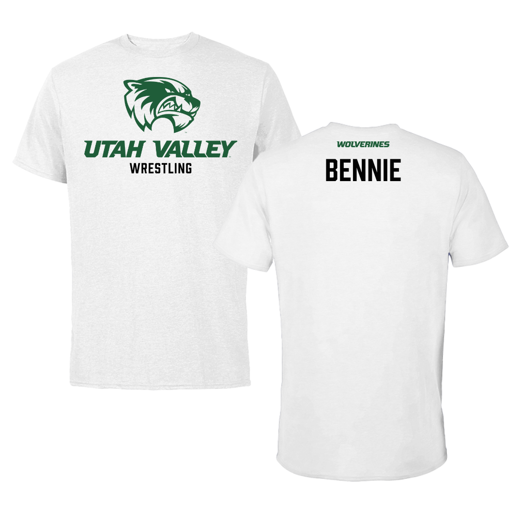 Utah Valley University Wrestling White Tee  - Kael Bennie