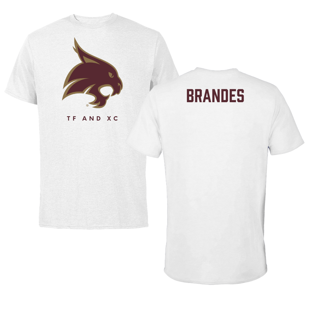 Camiseta blanca TF y XC de la Universidad Estatal de Texas - Breanna Brandes