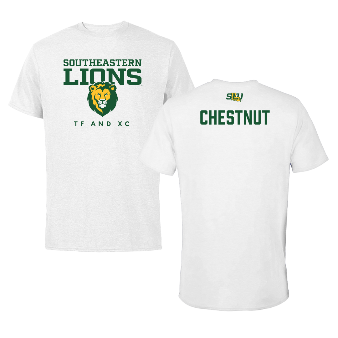 Southeastern Louisiana University TF and XC White Tee  - Darian Chestnut