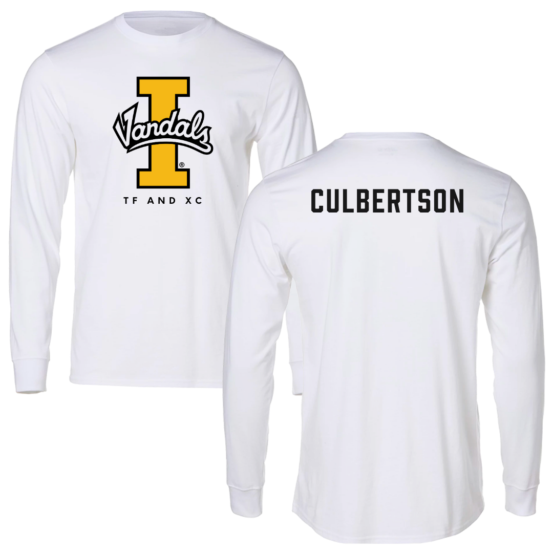 University of Idaho TF and XC White Vandals Long Sleeve - Noah Culbertson