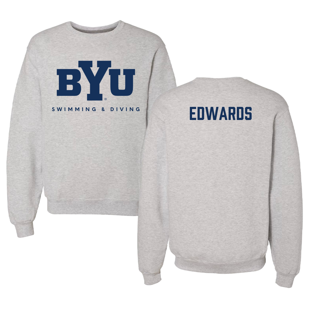 Brigham Young University Swimming & Diving Gray Crewneck  - Emerson Edwards