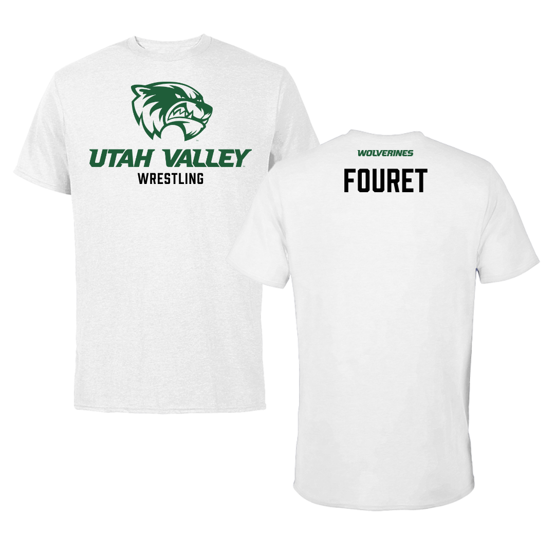 Utah Valley University Wrestling White Tee  - Nakoa Fouret