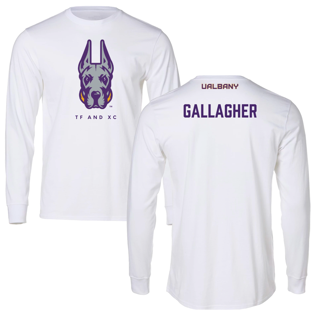 University at Albany TF and XC White Long Sleeve  - Jack Gallagher
