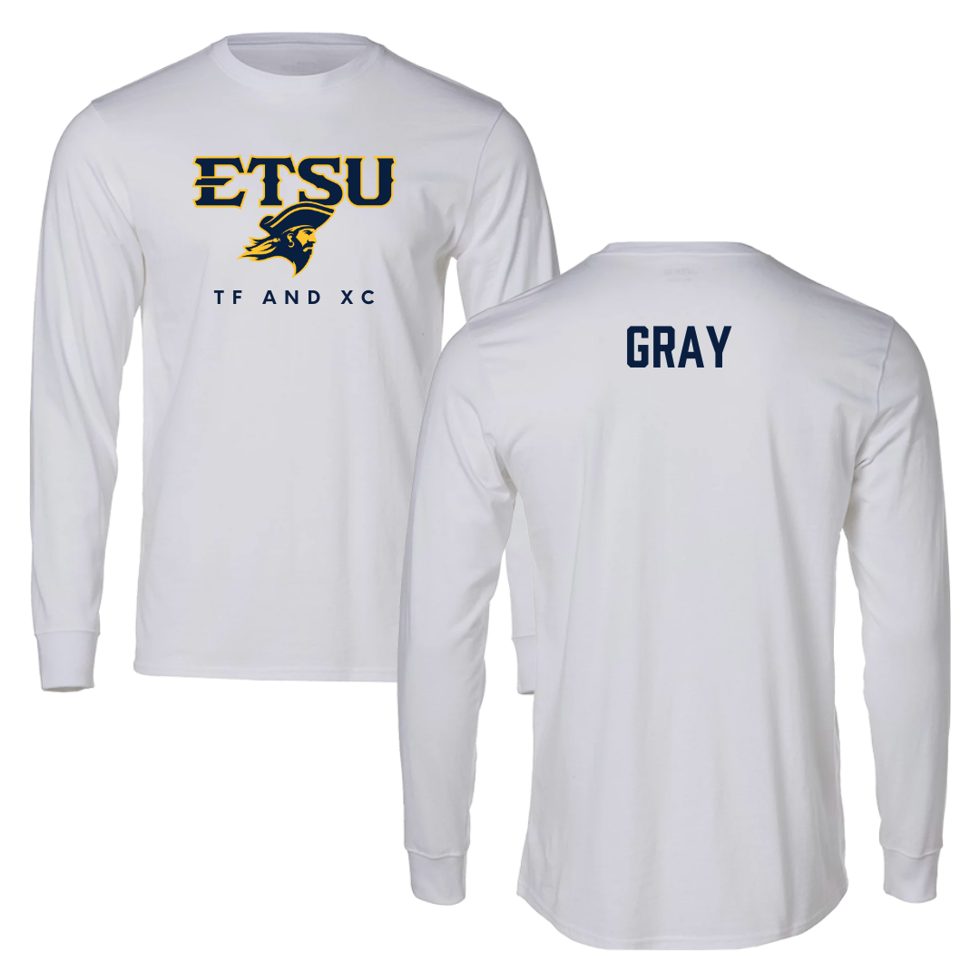East Tennessee State University TF and XC White Long Sleeve  - Bonita Gray