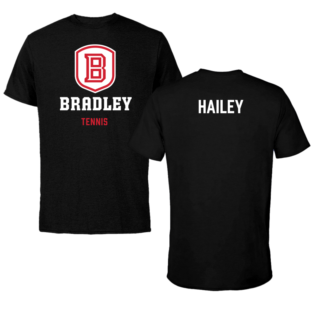 Bradley University Tennis Black Block Tee - Kirstin Hailey
