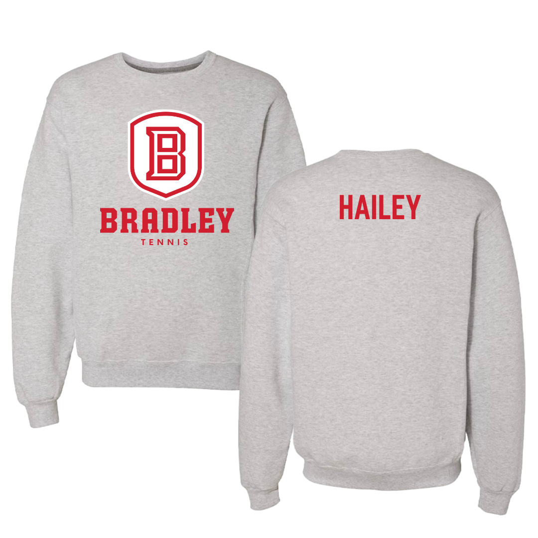 Bradley University Tennis Gray Crewneck - Kirstin Hailey