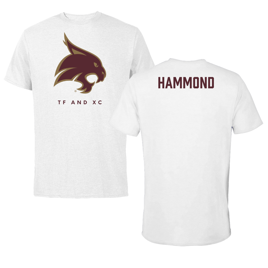 Texas State University TF and XC White Tee  - Easton Hammond