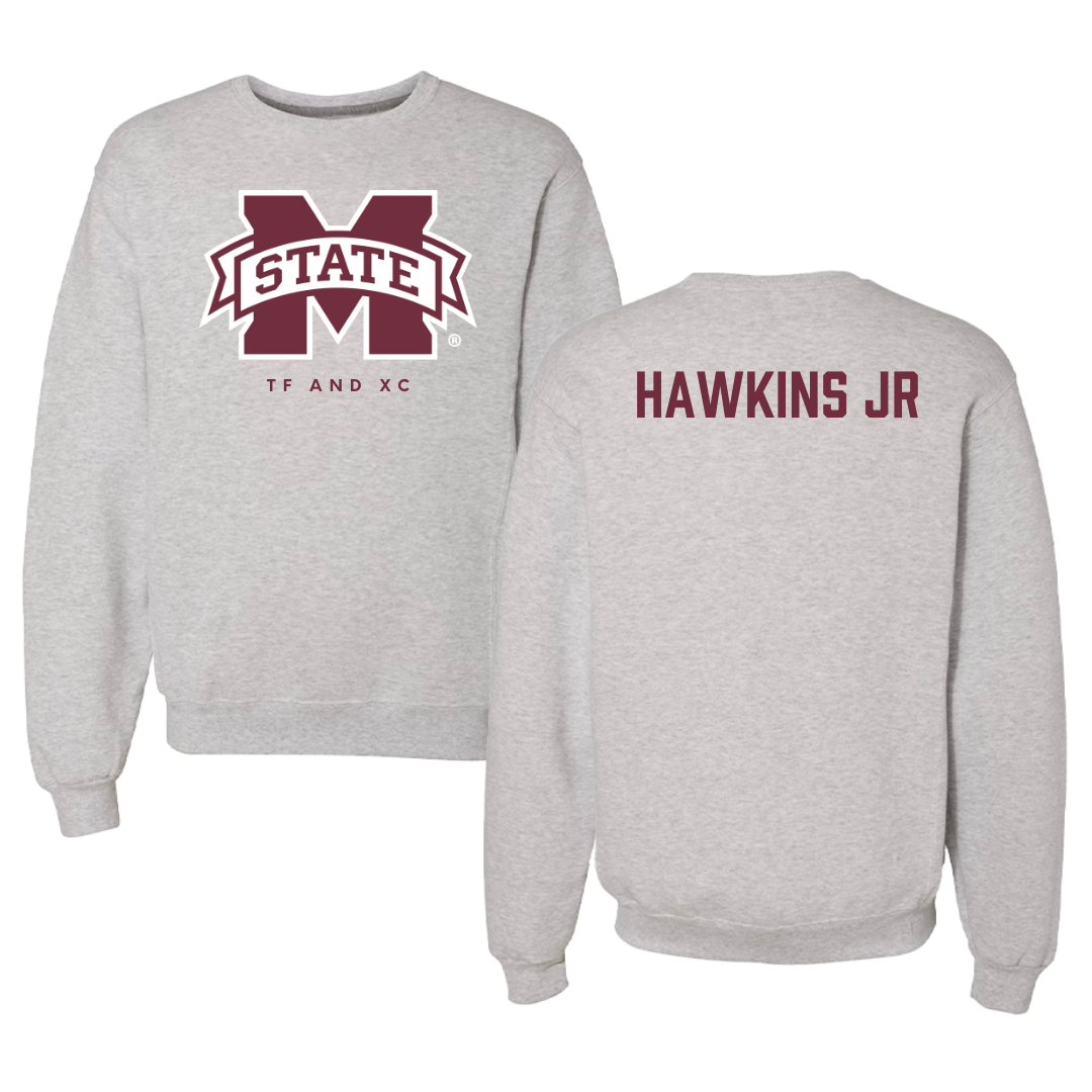 Mississippi State University TF and XC Gray Crewneck  - Sherman Hawkins Jr