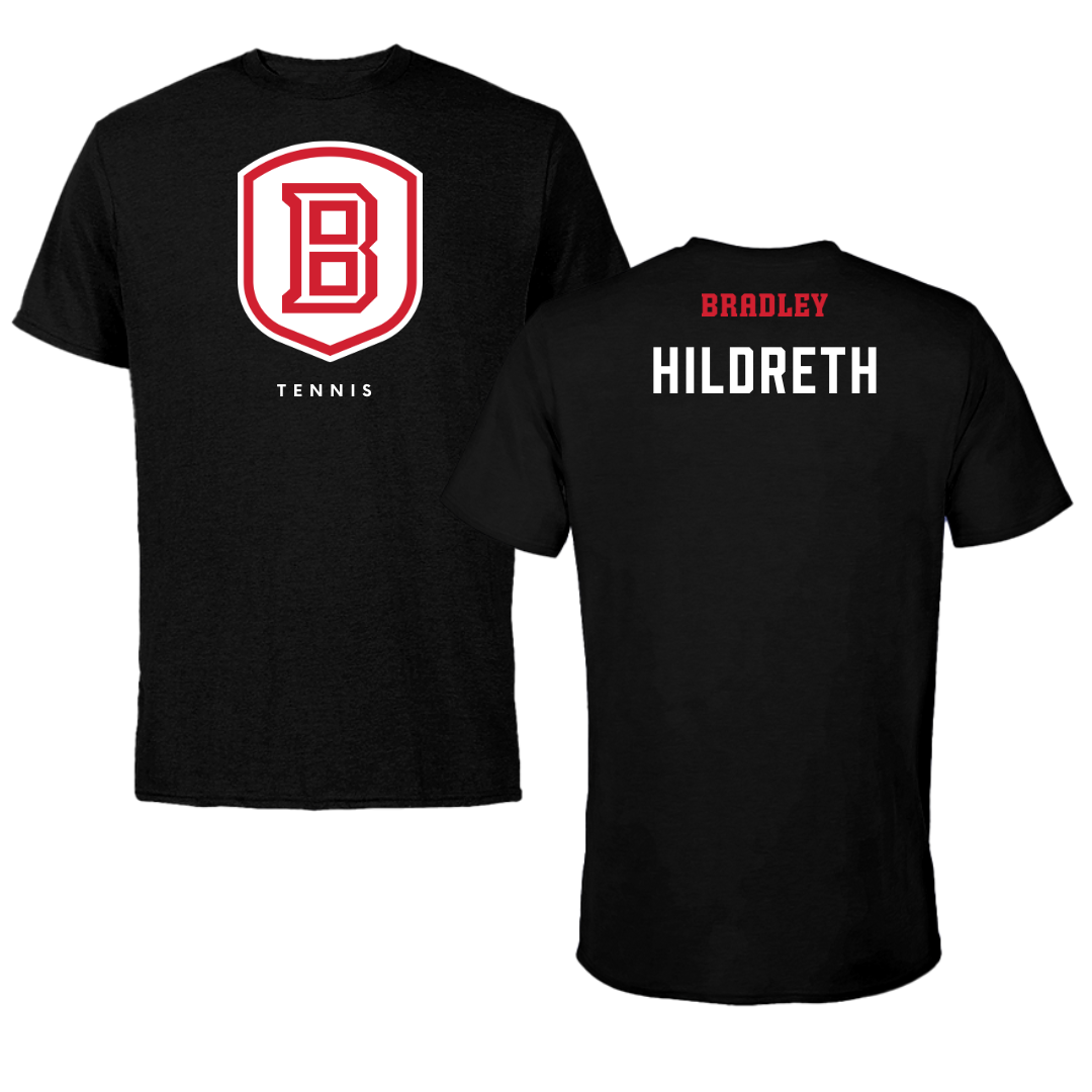 Bradley University Tennis Black Shield Tee - Alexandra Hildreth