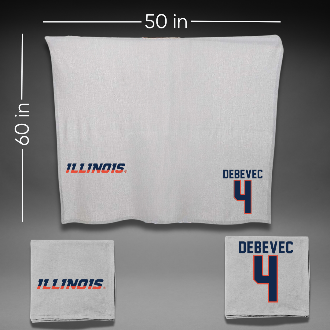 University of Illinois Softball Gray Blanket - #4 Gabby Debevec