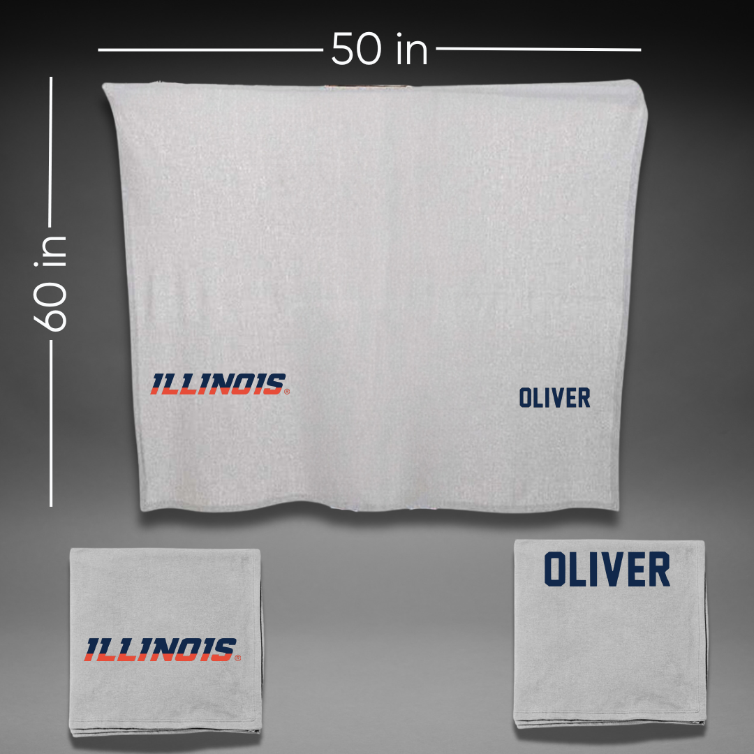 University of Illinois TF and XC Gray Blanket - Ashley Oliver
