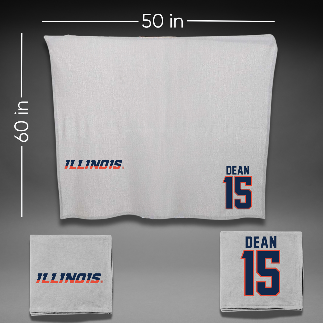 University of Illinois Volleyball Gray Blanket - #15 Gabby Dean