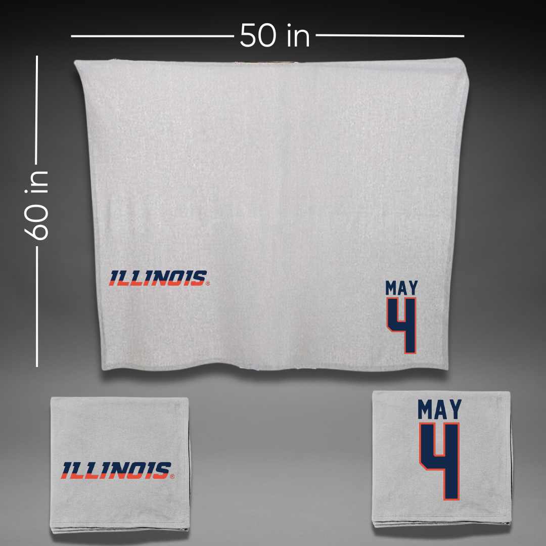 University of Illinois Volleyball Gray Blanket - #4 Bianca May