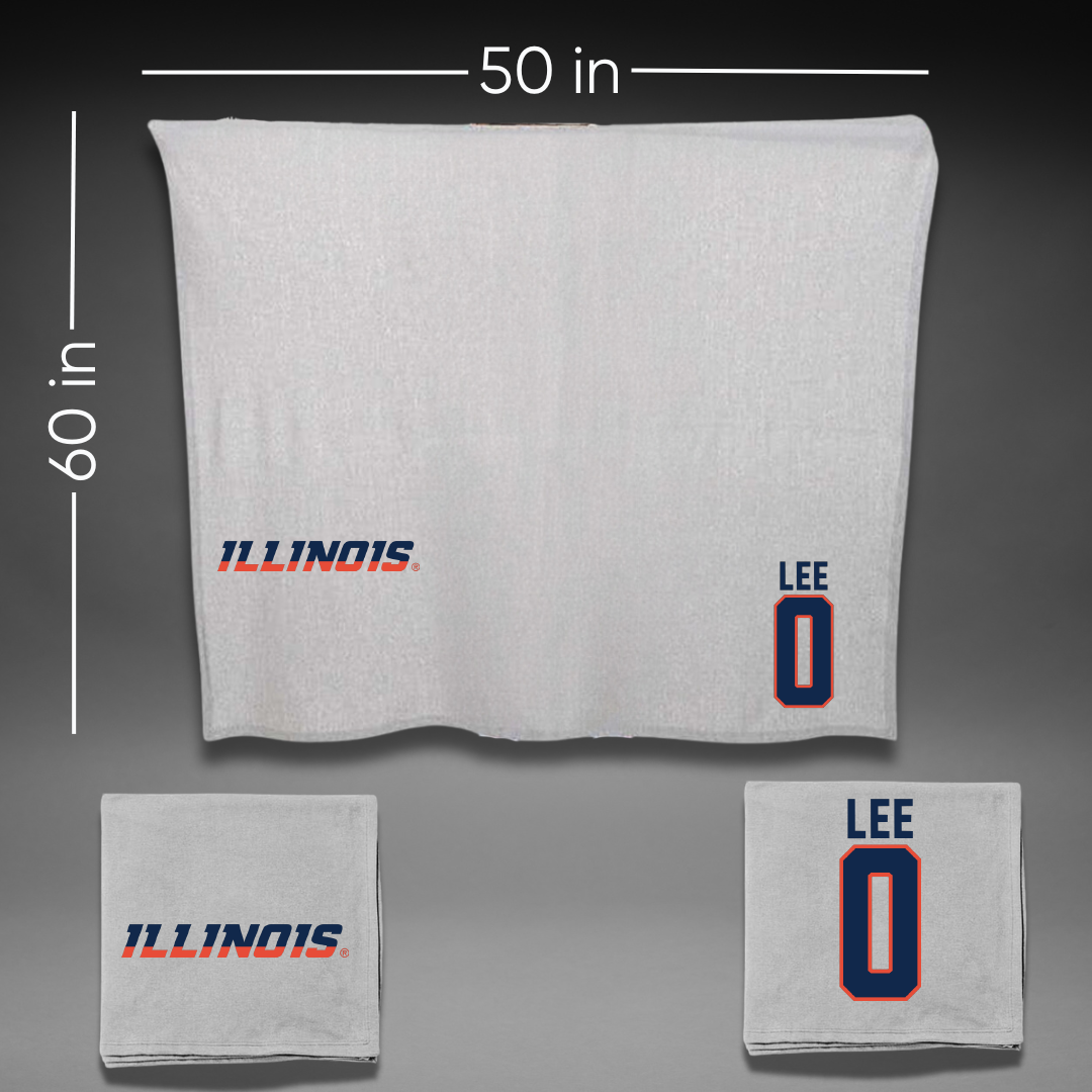 University of Illinois Soccer Gray Blanket - #0 Izzy Lee
