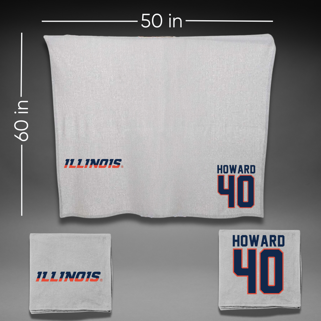 University of Illinois Softball Gray Blanket - #40 Zoie Howard